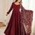 Maroon roman silk embroidery party wear anarkali  suit set