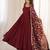 Maroon roman silk embroidery party wear anarkali  suit set