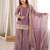 Purple chanderi silk embroidery party wear sharara suit set