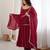 Maroon chanderi silk embroidery party wear anarkali  suit set