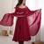 Maroon chanderi silk embroidery party wear anarkali  suit set