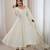 Off white  chanderi silk embroidery party wear anarkali  suit set