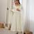 Off white  chanderi silk embroidery party wear anarkali  suit set