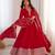 Red vichitra silk embroidery party wear anarkali  gown