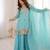 Sky blue soft crunshy silk embroidery sharara suit