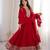 Red vichitra silk embroidery party wear anarkali  gown