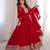 Red vichitra silk embroidery party wear anarkali  gown