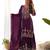 Purple chinon silk embroidery party wear sharara suit set