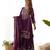 Purple chinon silk embroidery party wear sharara suit set