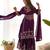 Purple chinon silk embroidery party wear sharara suit set