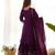 Purple chinon silk embroidery party wear sharara suit set