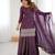 Wine chinon silk embroidery party wear sharara suit set