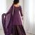 Wine chinon silk embroidery party wear sharara suit set