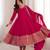 Pink  vichitra silk embroidery party wear anarkali  suit set