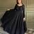 Black fuax georgette embroidery party wear anarkali  suit set