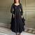 Black fuax georgette embroidery party wear anarkali  suit set