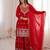 Red fuax georgette embroidery party wear sharara  suit set