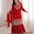 Red fuax georgette embroidery party wear sharara  suit set