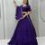 Purple Handmade Mirror Work Cotton Navratri Lahenga Choli Set