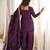 Wine roman  silk embroidery party wear sharara suit set