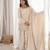 Cream roman silk embroidery party wear sharara suit set