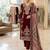 maroon color embroidery work geogette salwar suit