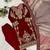 maroon color embroidery work geogette salwar suit
