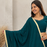 Dark Green Handmade Mirror Work Cotton Navratri Lahenga Choli Set