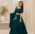 Dark Green Handmade Mirror Work Cotton Navratri Lahenga Choli Set