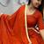 Garba Special Orange Cotton Lehenga Choli with Handmade Mirror Work