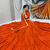 Garba Special Orange Cotton Lehenga Choli with Handmade Mirror Work