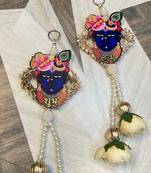 handmade multicolour traditional hanging decoration hanging toran for home decor (pack of 2)