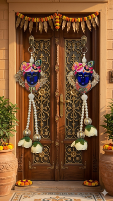 handmade multicolour traditional hanging decoration hanging toran for home decor (pack of 2) 2