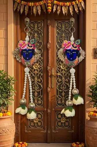 handmade multicolour traditional hanging decoration hanging toran for home decor (pack of 2)