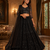 black color Sequins and Thread work Zardosi style Embroidery net Lehenga Choli set