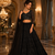 black color Sequins and Thread work Zardosi style Embroidery net Lehenga Choli set