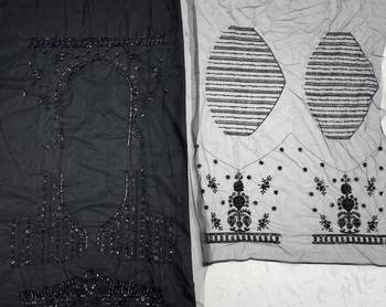 black color Sequins and Thread work Zardosi style Embroidery net Lehenga Choli set 5