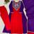 purple color embroidery sequences work chanderi salwar suit