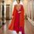 red color embroidery sequences work chanderi salwar suit