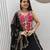 Black Color Real Mirror Work position print Silk Blend Navratri Lahenga Choli Set