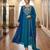 teal color embroidery sequences work chanderi salwar suit