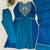 teal color embroidery sequences work chanderi salwar suit