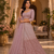 Peach color Designed Pattern Embroidered and Sequins Work net Lehenga Choli set