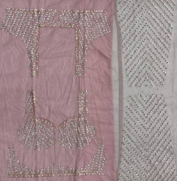 Peach color Designed Pattern Embroidered and Sequins Work net Lehenga Choli set 5