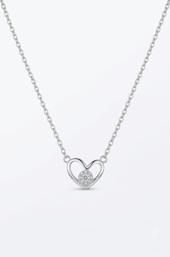 925 sterling silver open heart cz pendant necklace for women
