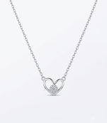 925 sterling silver open heart cz pendant necklace for women