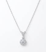 925 sterling silver halo cz solitaire drop pendant necklace for women