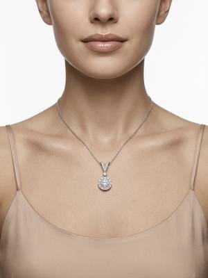 925 sterling silver halo cz solitaire drop pendant necklace for women 4
