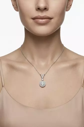 925 sterling silver halo cz solitaire drop pendant necklace for women