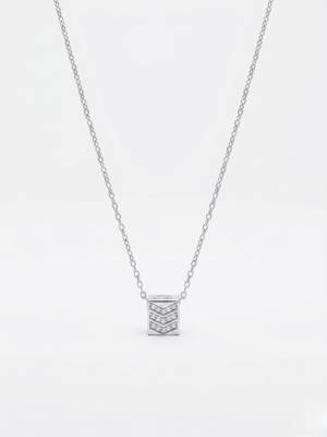 925 sterling silver chevron cz geometric pendant necklace for women 1